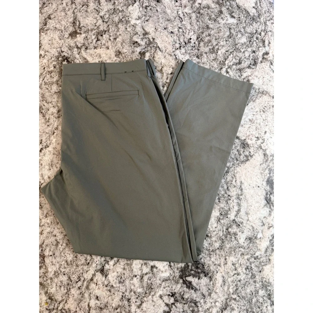 J.Crew Flex Straight Fit Mens Pants 38x32 Olive Green Chinos Stretch Khakis - Picture 5 of 7